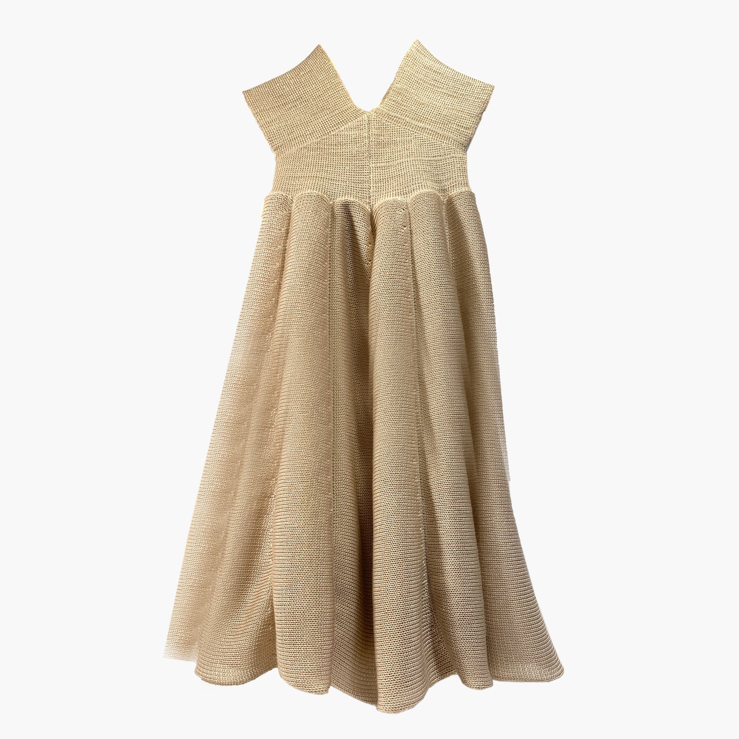 Langes Taufkleid von vincente aus Tencel/Lyocell gestrickt in Champagnerfarben