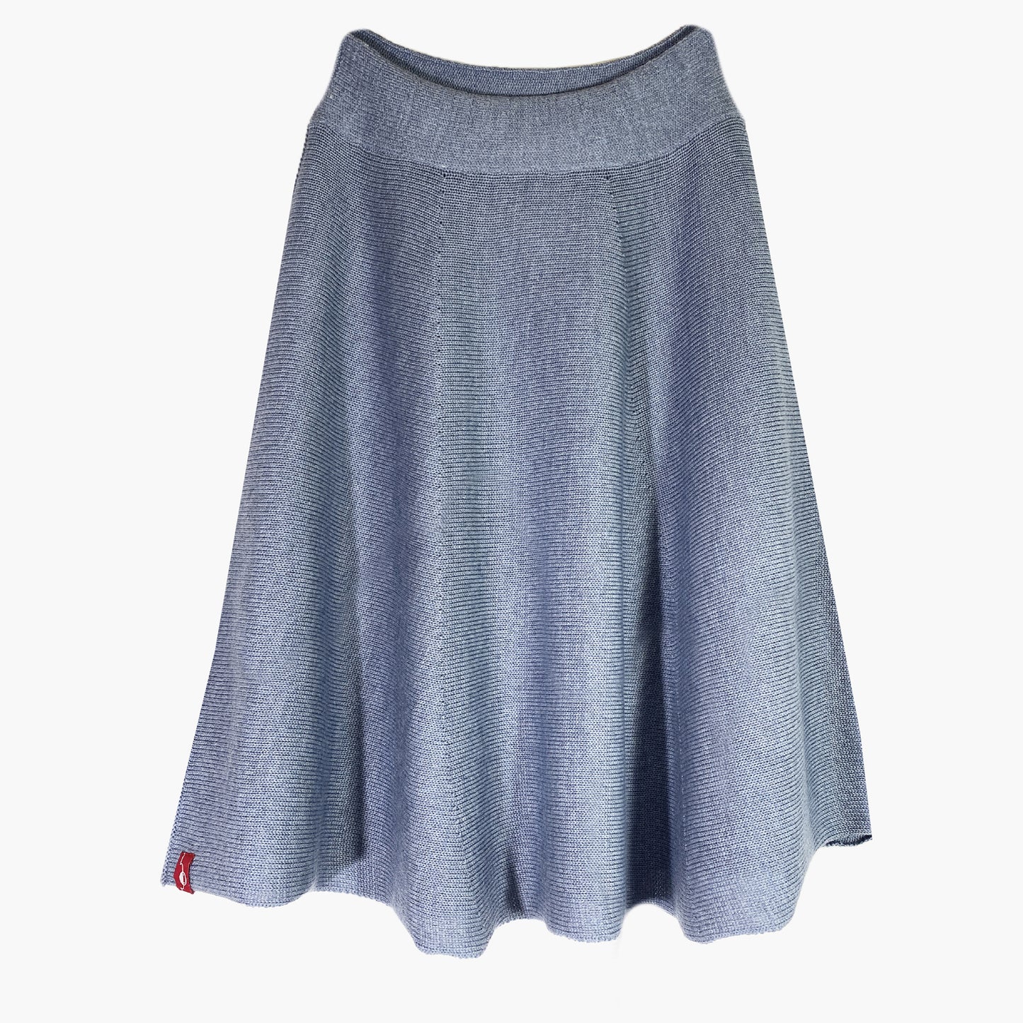 Ausgestellter Midi Strickrock in Graublau