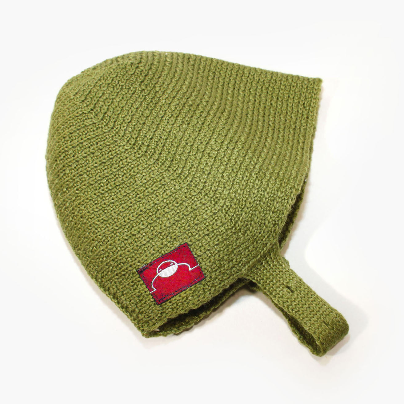 Babyhaube im Lochmusterstrick aus Wolle/Kaschmir/Seide