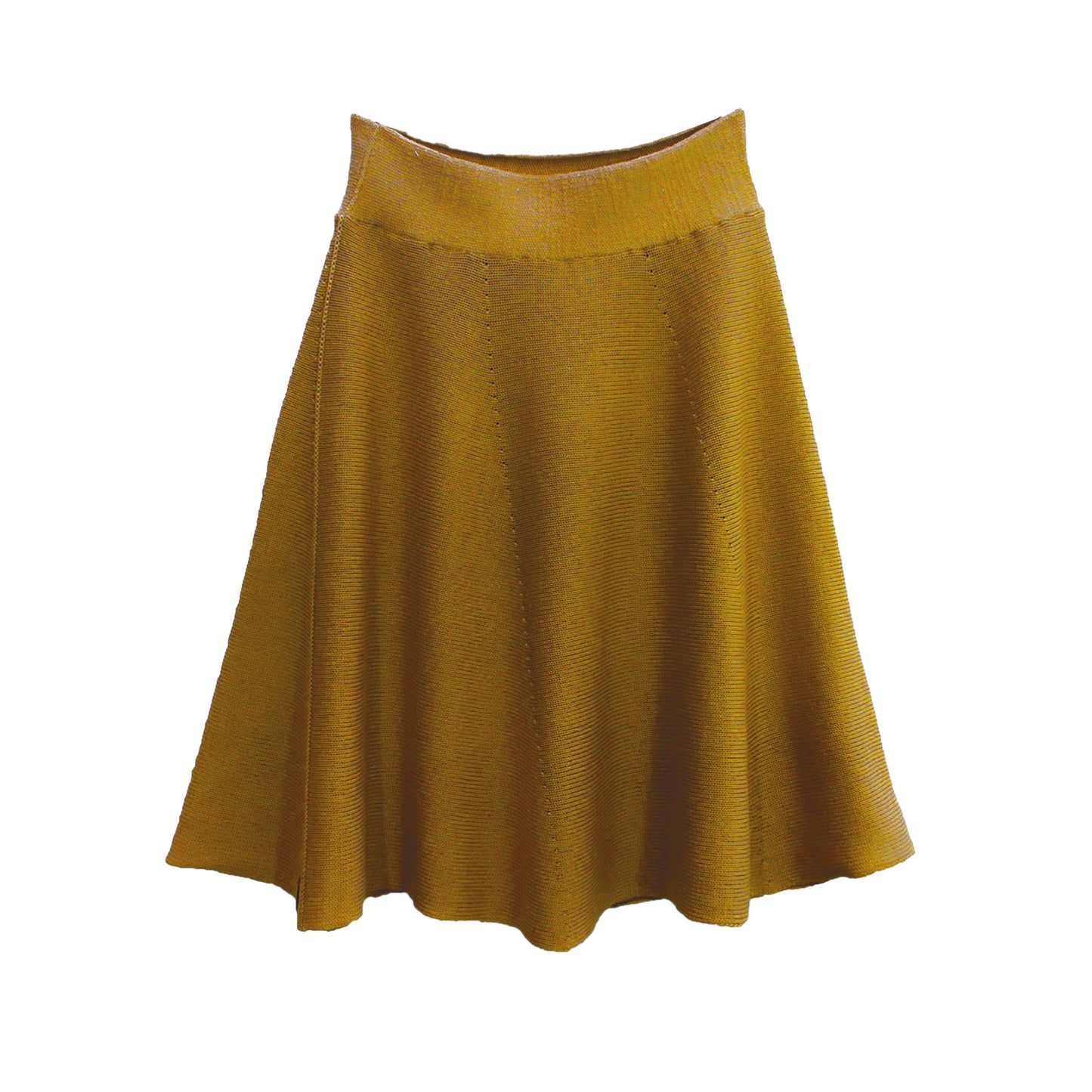 Ausgestellter knielanger Strickrock in Bronce