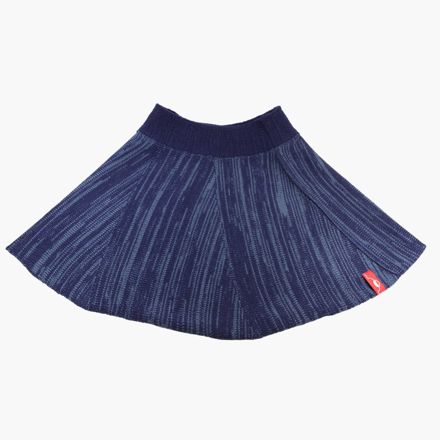 Melierter, ausgestellter Strickrock in Royalblau/Jeansblau