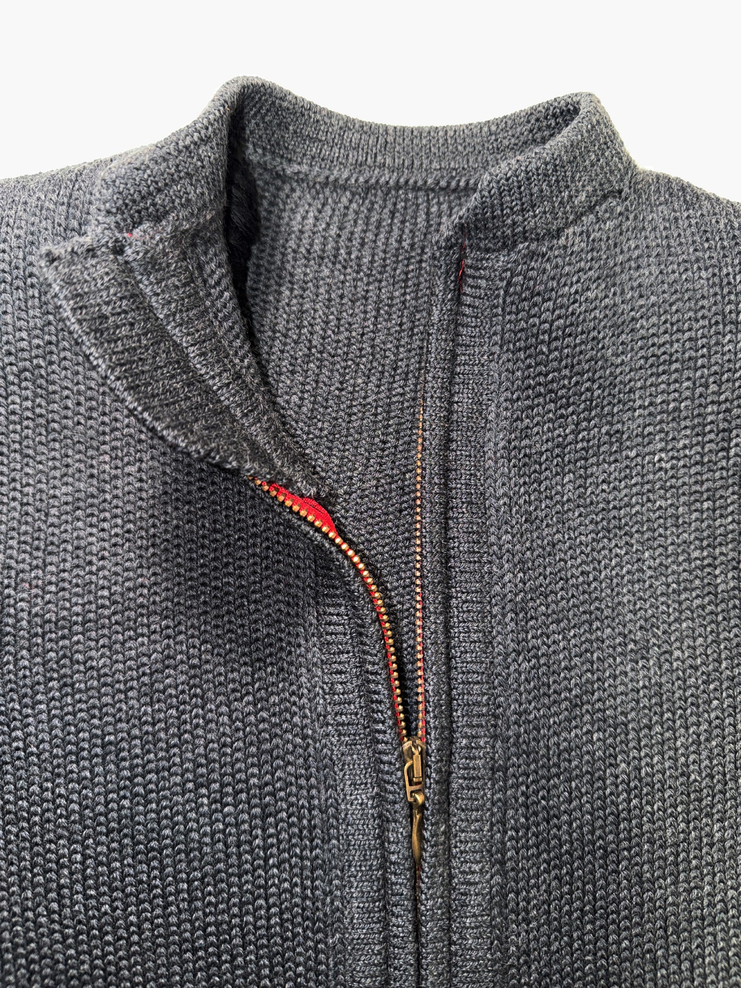 gestrickte Weste aus Merinowolle mit Reißverschluss