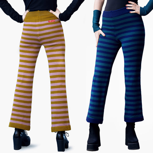 Gestreifte Hose  / 100%Schurwolle (Merino)